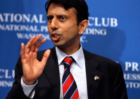 Louisana Gov. Bobby Jindal addresses the National Press Club May 2, 2008, in Washington, D.C.
